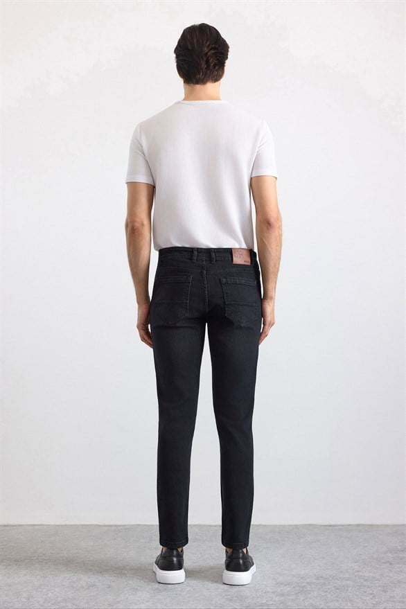 Süvari Siyah Denim Pantolon görsel 4