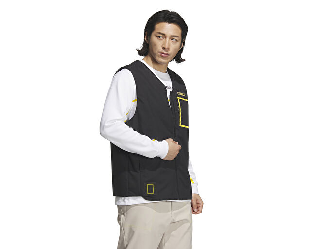 Adidas National Geographic Vest Erkek Outdoor Su Tutmaz Yelek IL8992 Siyah görsel 3