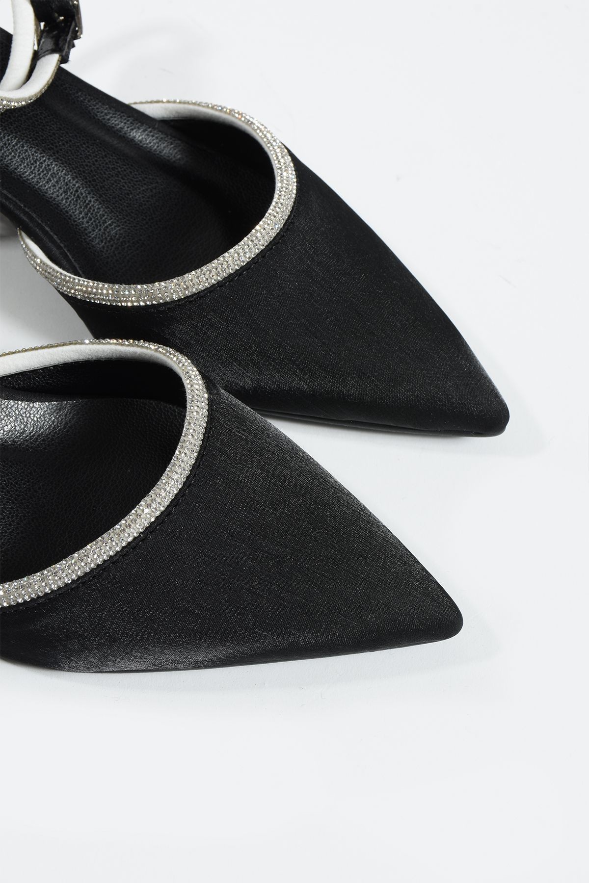 DUXAL SHOES Taşlı Kadın Siyah Topuklu Ayakkabı görsel 3