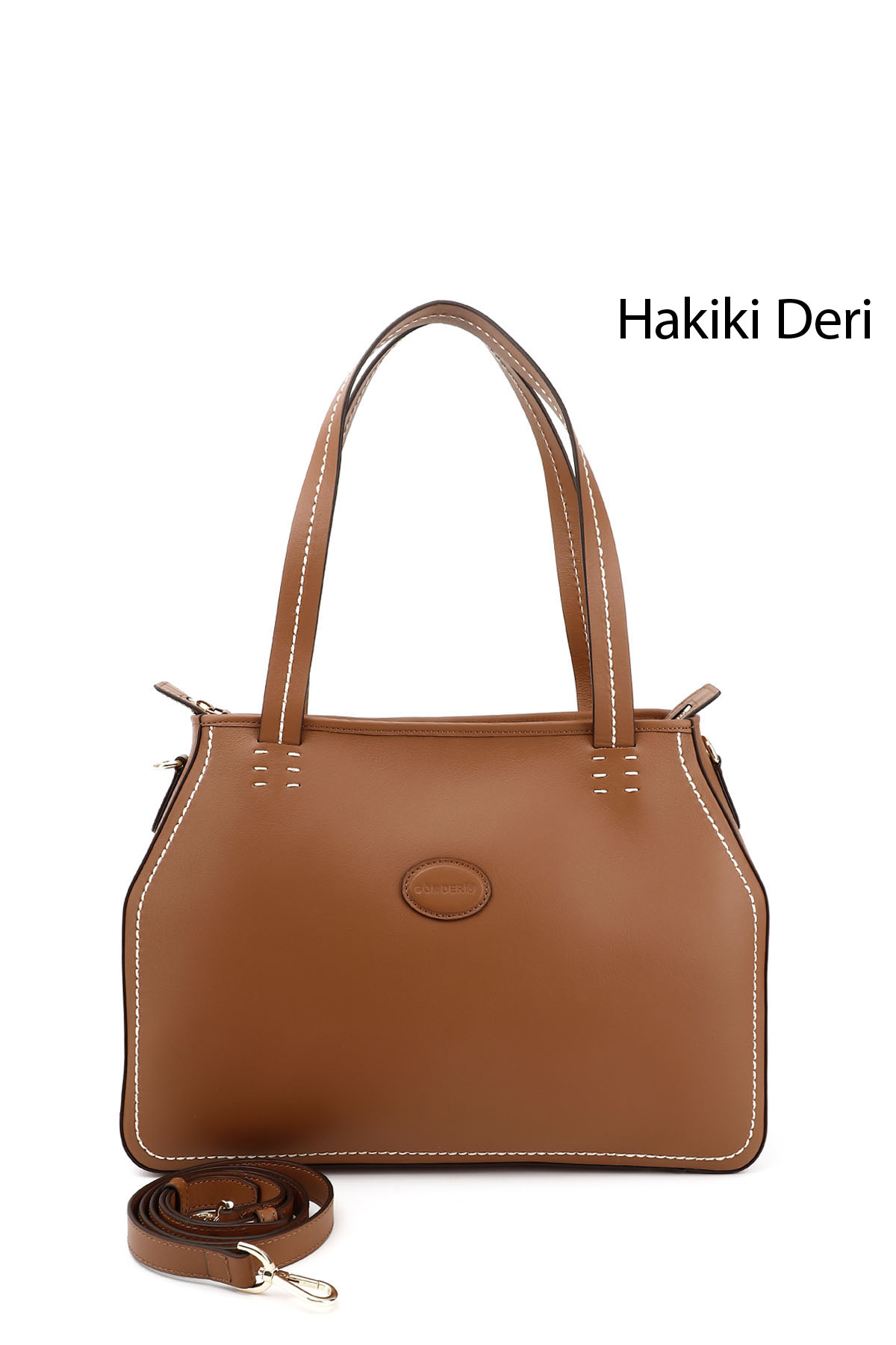 GÖNDERİ(R) Kadın HAKİ-TABA Hakiki Deri El ve Omuz Çantası