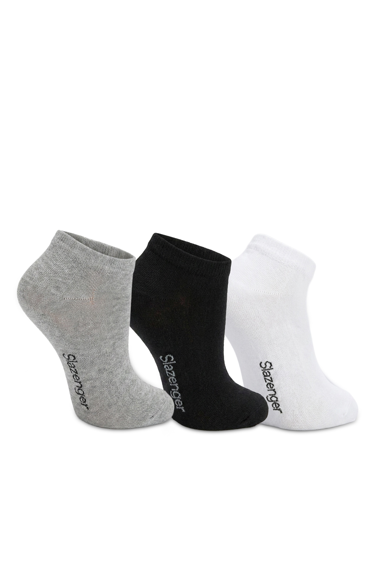 SLAZENGER JOYRIDE 3 lü Kadın Bambu Siyah / Gri Çorap görsel 2
