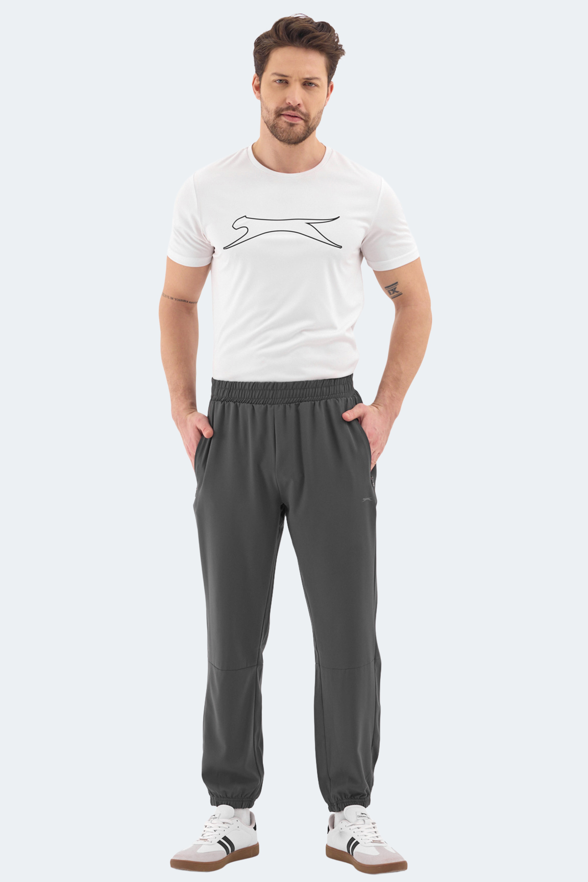 SLAZENGER RUSLAN Erkek Jogger Eşofman Altı Koyu Gri görsel 4