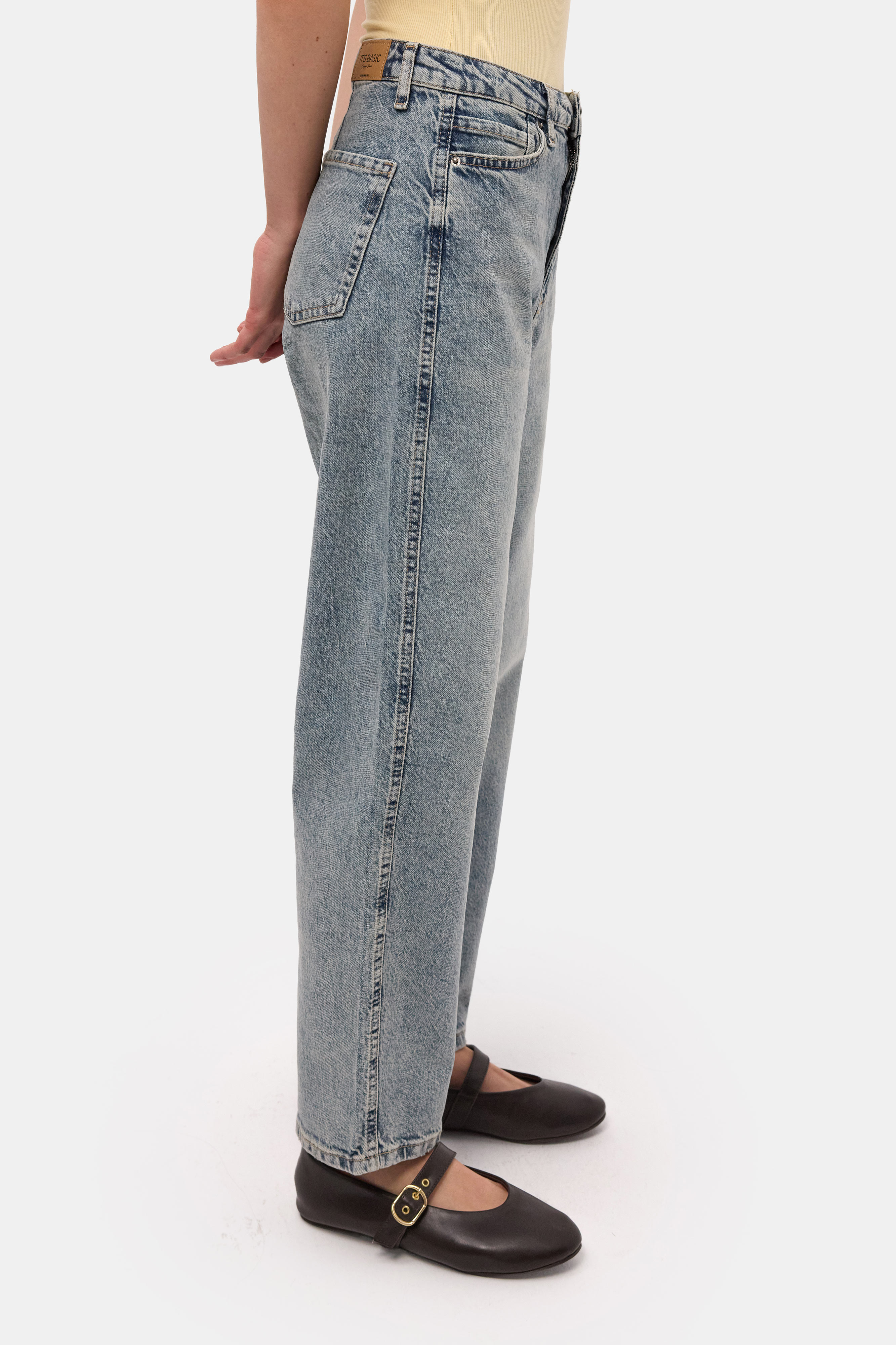 It's Basic Kadın Jean Renk 4s6-32 Relax Fit Esnek Kumaş Denim Jean görsel 6