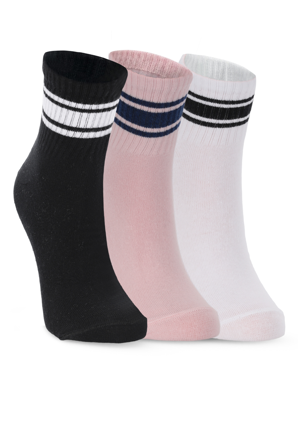 SLAZENGER JOKES 3 lü Kadın Siyah / Pembe Çorap
