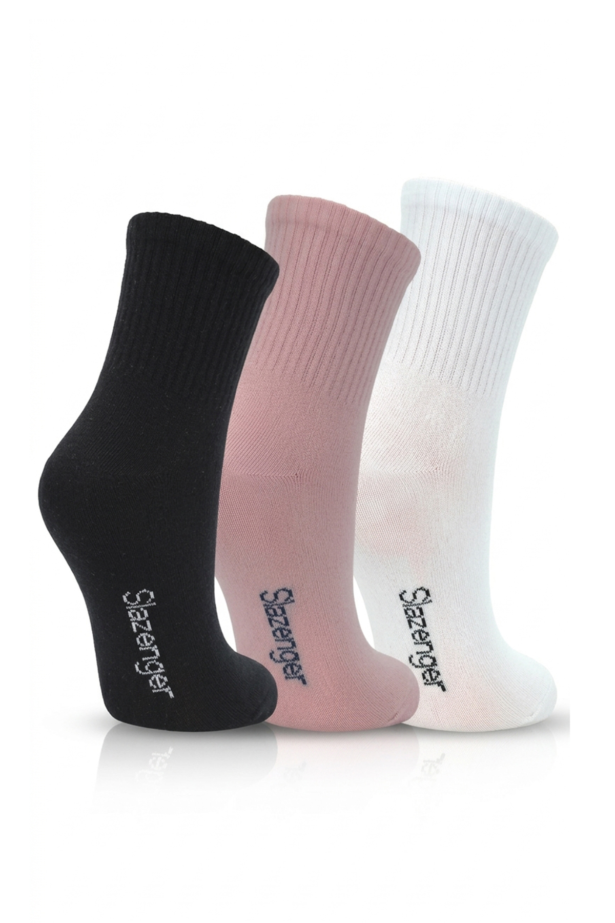 SLAZENGER JORIX 3 lü Kadın Siyah / Gri Çorap görsel 2