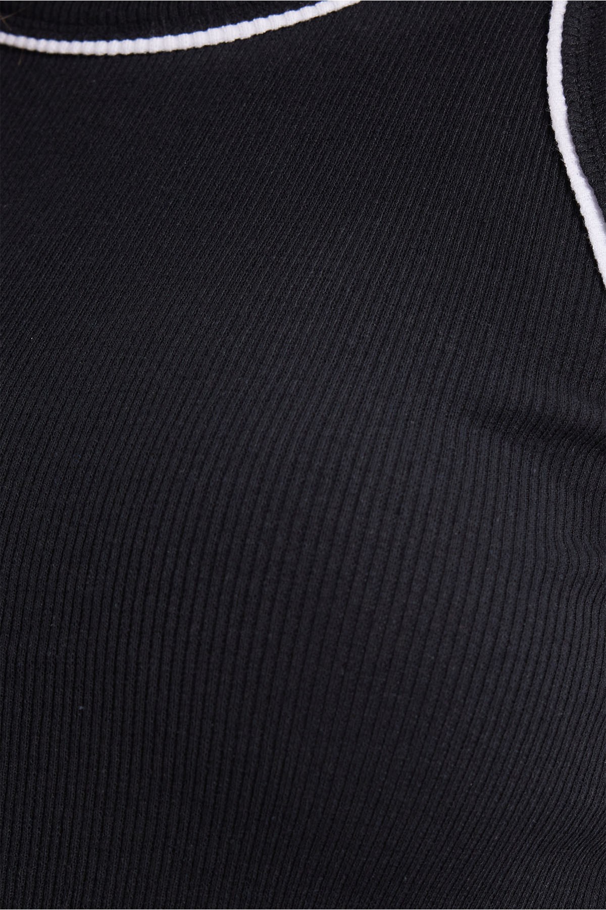 TUDORS Kadın Slim Fit Dar Kesim Pamuklu Askılı Bisiklet Yaka Biyeli Siyah Crop Atlet görsel 4