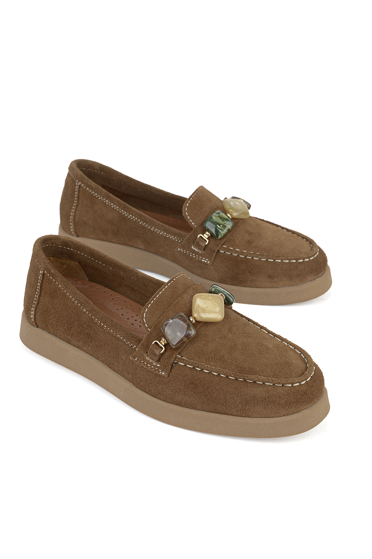 Ziya Ayakkabı Kadın Hakiki Deri Loafer Ayakkabı 161359Z710 Caramel görsel 2