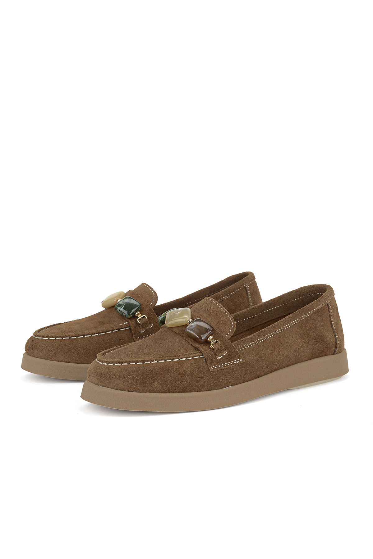 Ziya Ayakkabı Kadın Hakiki Deri Loafer Ayakkabı 161359Z710 Caramel görsel 5