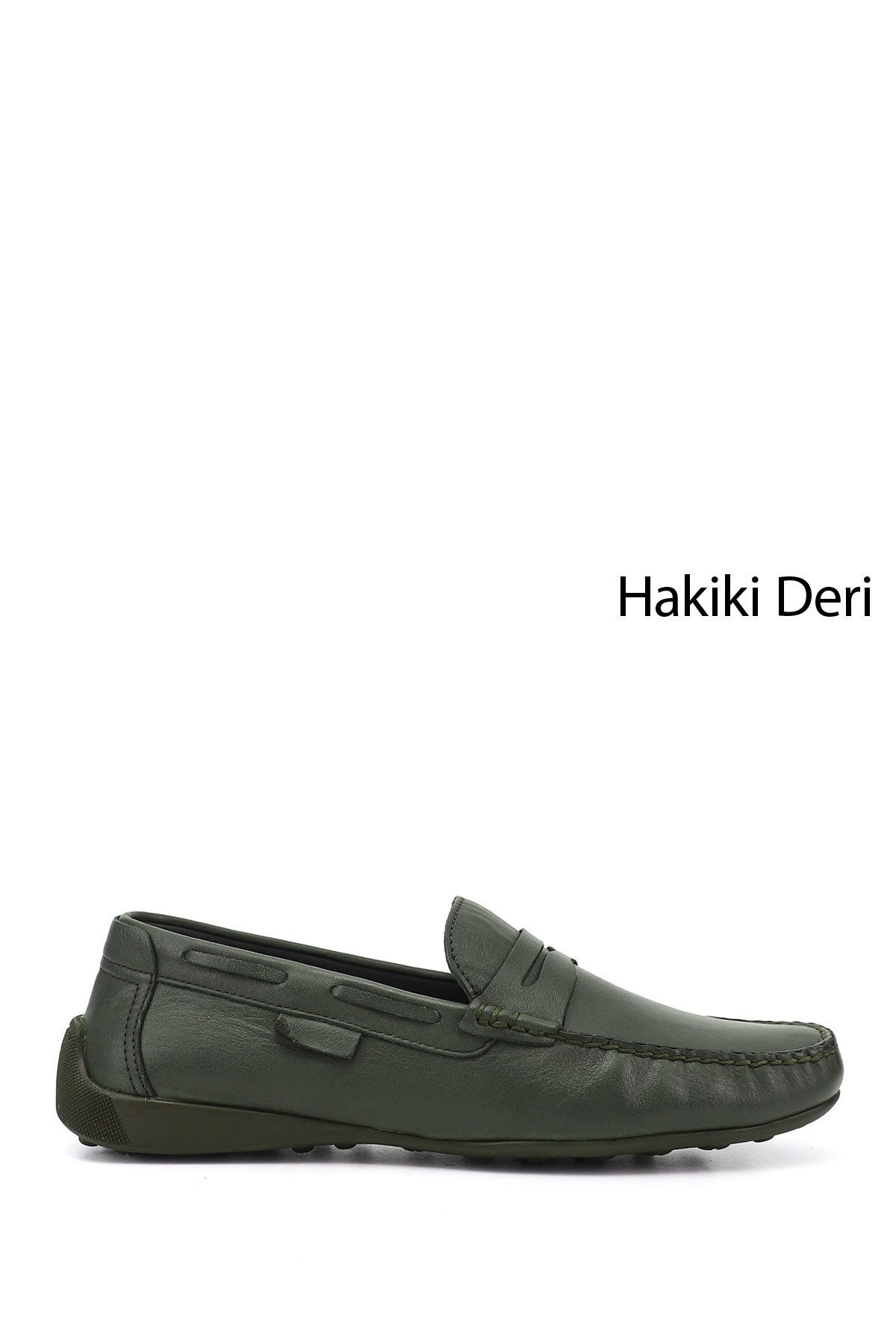 GÖNDERİ(R) Erkek HAKİ-YEŞİL Rok Hakiki Deri Loafer Ayakkabı