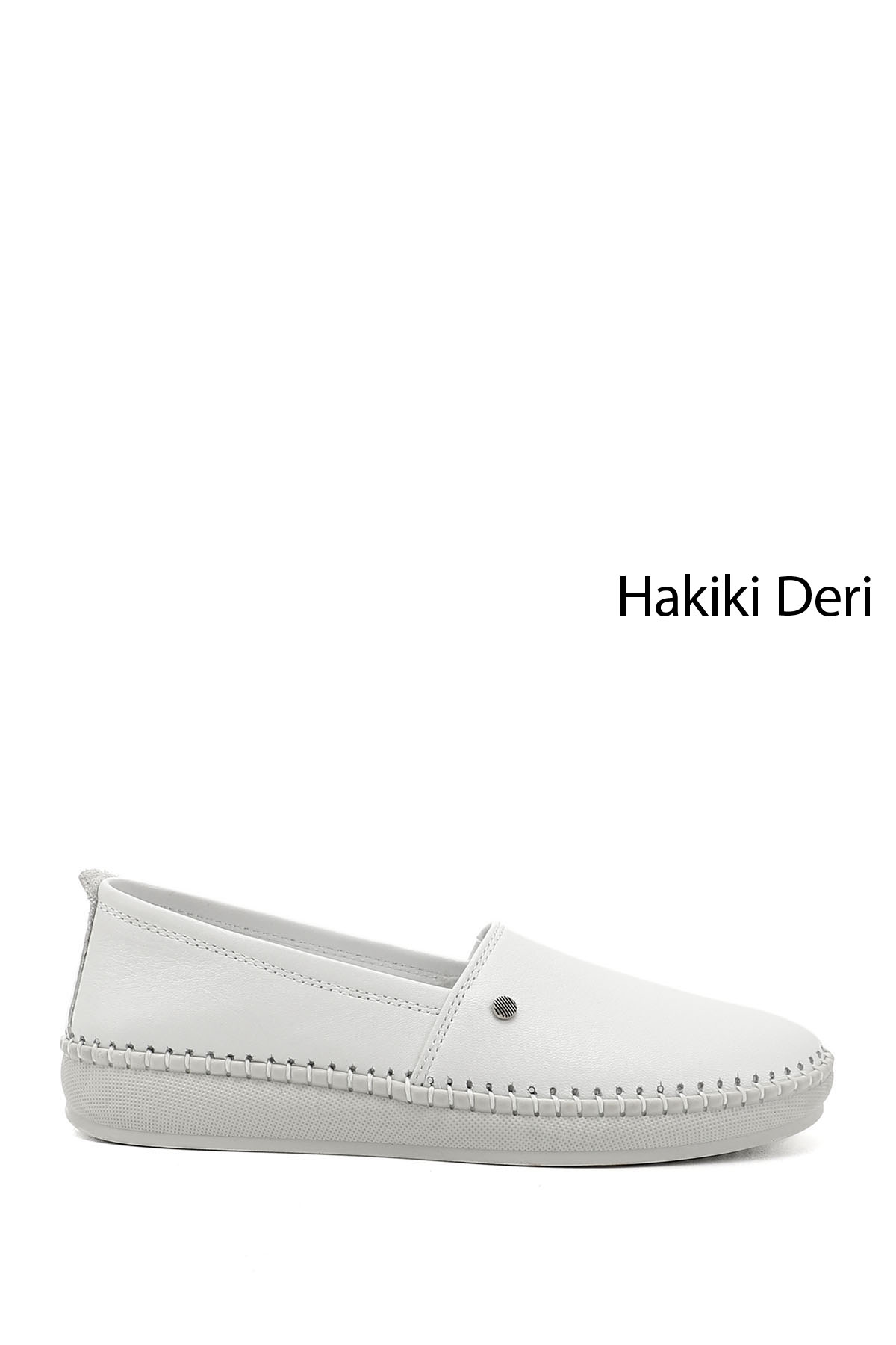 GÖNDERİ(R) Kadın BEYAZ-AÇIK GRİ Hakiki Deri Comfort Ayakkabı