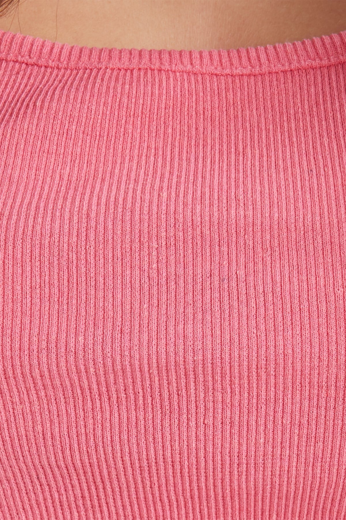 TUDORS Kadın Slim Fit Dar Kesim Askılı Kare Yaka Pamuklu Pembe Crop Atlet görsel 6