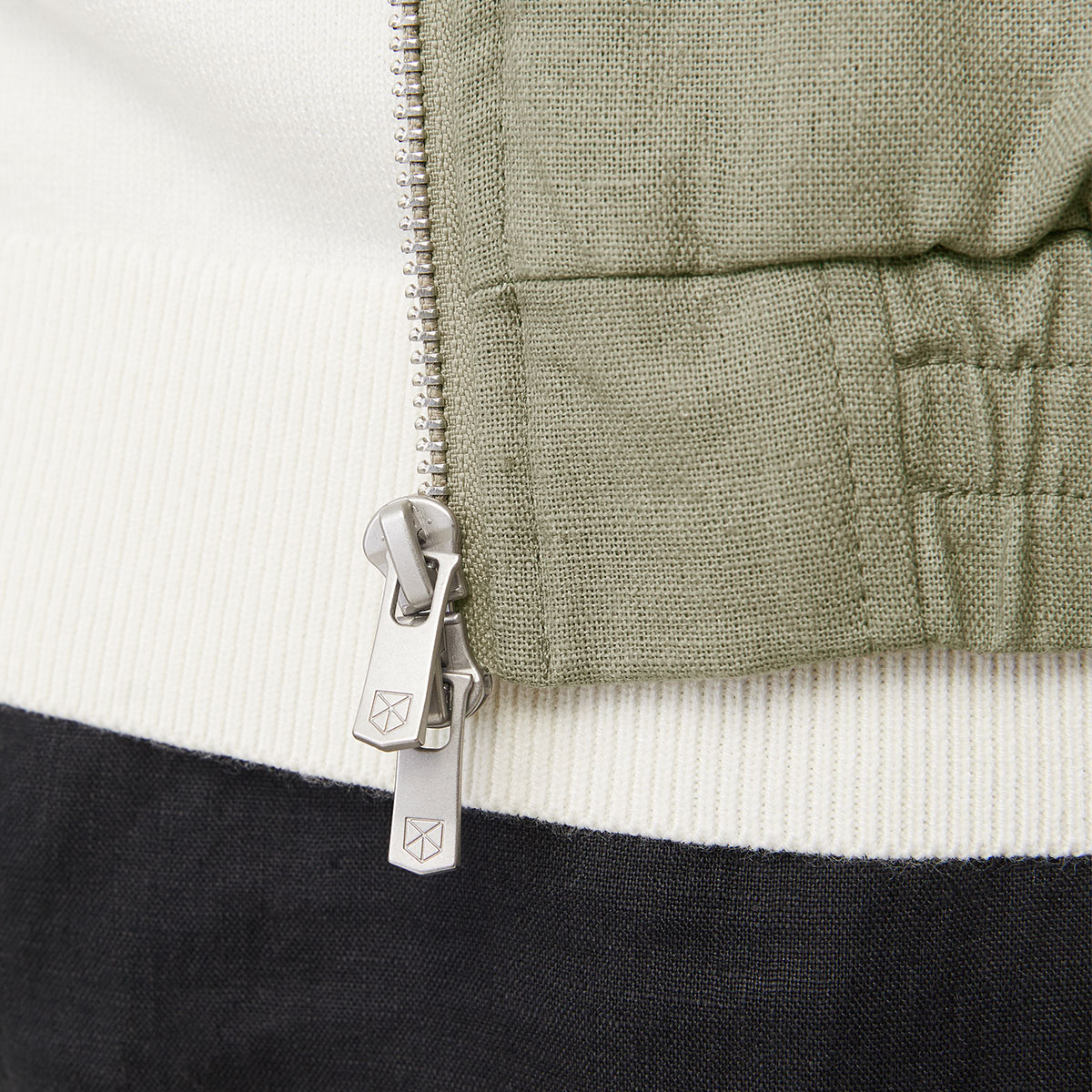 Jack & Jones Blaleister Linen Blend Bomber Erkek Haki Klasik Yaka Ceket görsel 5