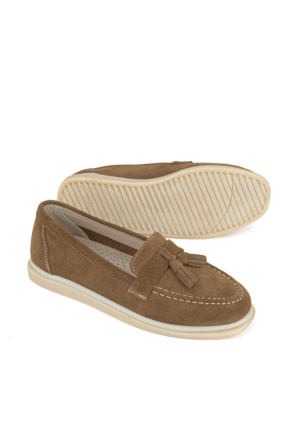 Ziya Ayakkabı Kadın Hakiki Deri Loafer Ayakkabı 161359Z402 Caramel görsel 4