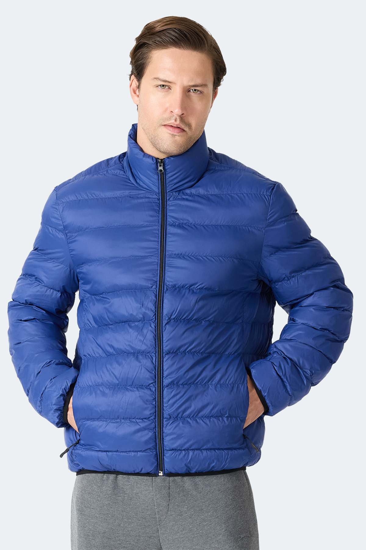 SLAZENGER BRAUM Erkek Şişme Saks Mavi Mont & Kaban