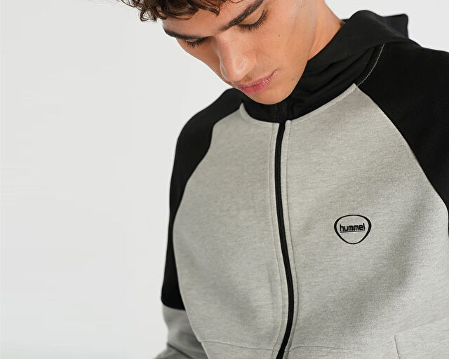 Hummel Inter Zip Hoodie Erkek Günlük Ceket 921257-2393 Gri görsel 3