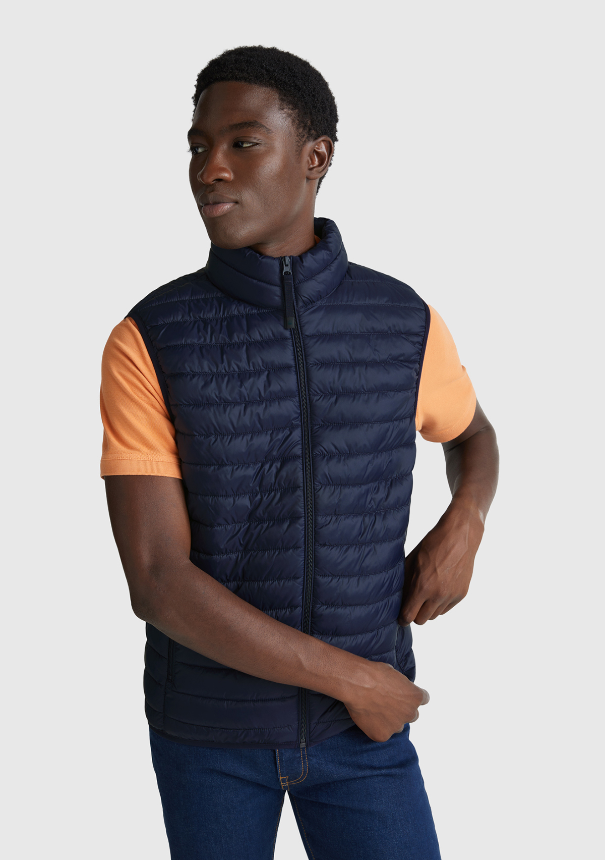 United Colors Of Benetton Erkek Lacivert Polyester Dolgulu Regular Fit Yelek
