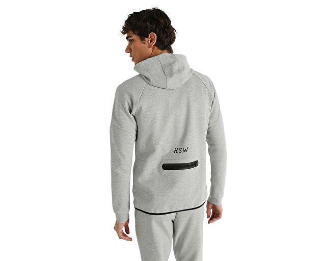 Hummel Inter Zip Hoodie Erkek Günlük Fermuarlı Sweatshirt 921257-2006 Gri görsel 2