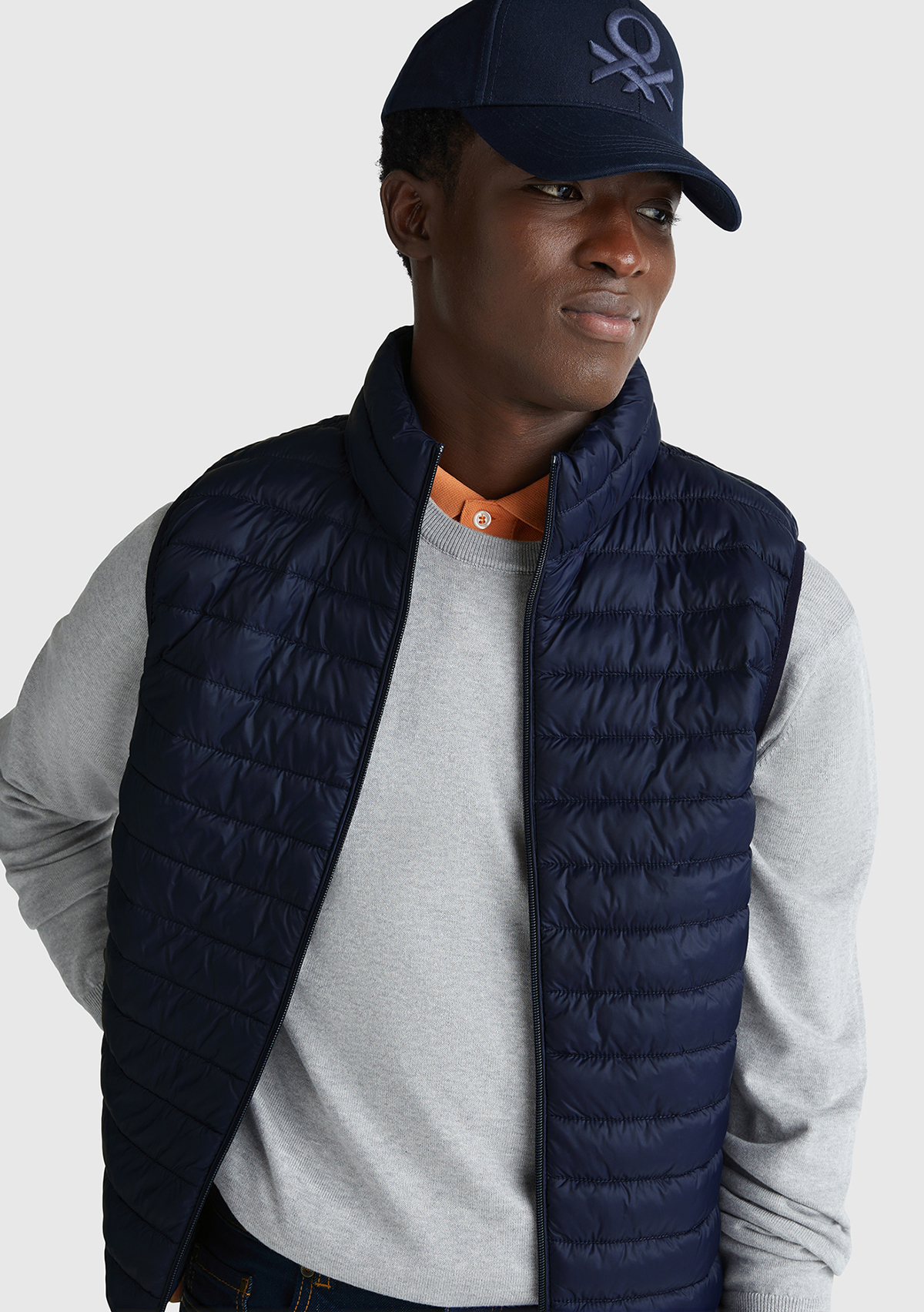 United Colors Of Benetton Erkek Lacivert Polyester Dolgulu Regular Fit Yelek görsel 5