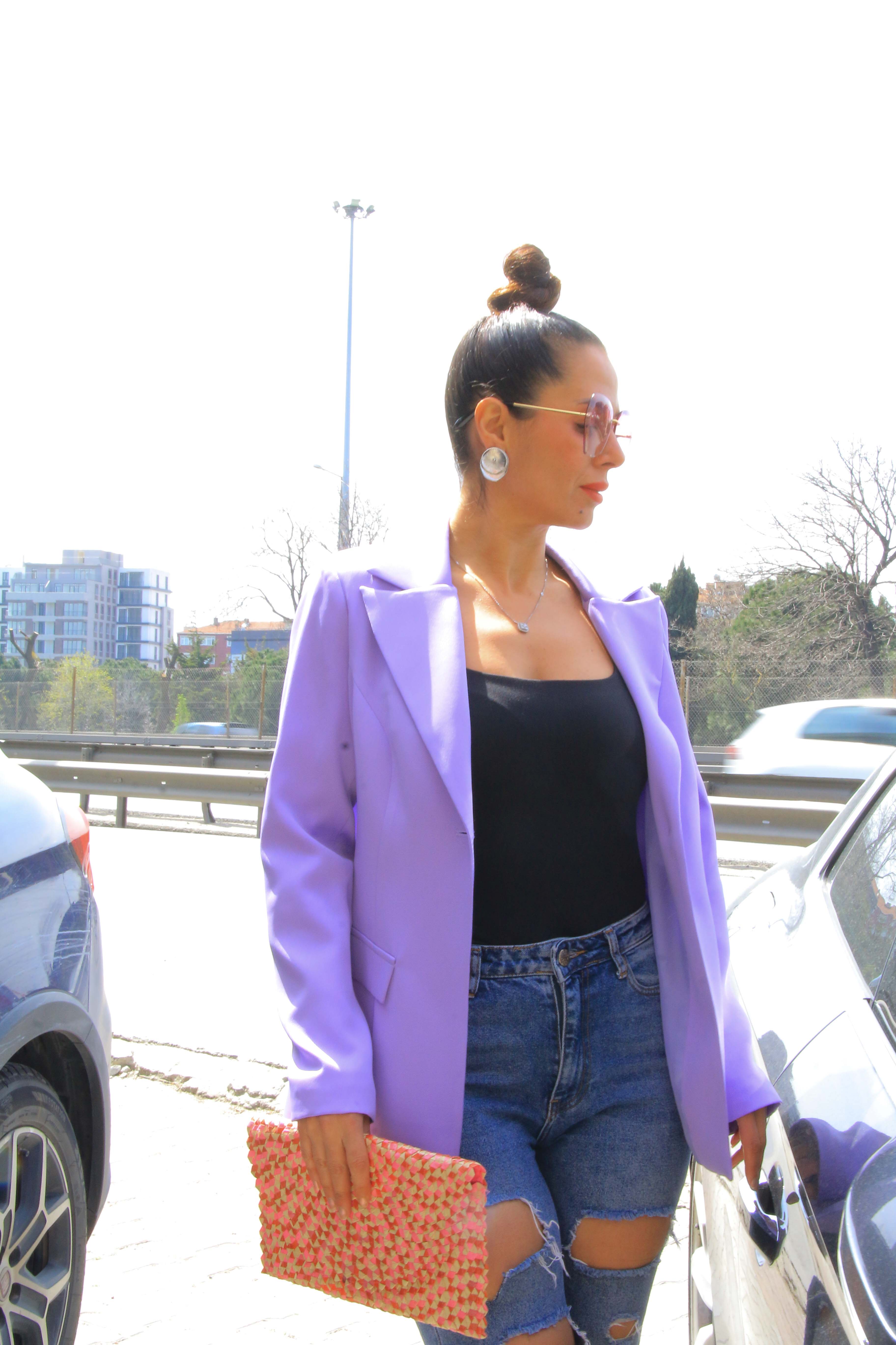 Mialora Kadın, Tek Düğmeli, Broşlu, Şik, Blazer Ceket