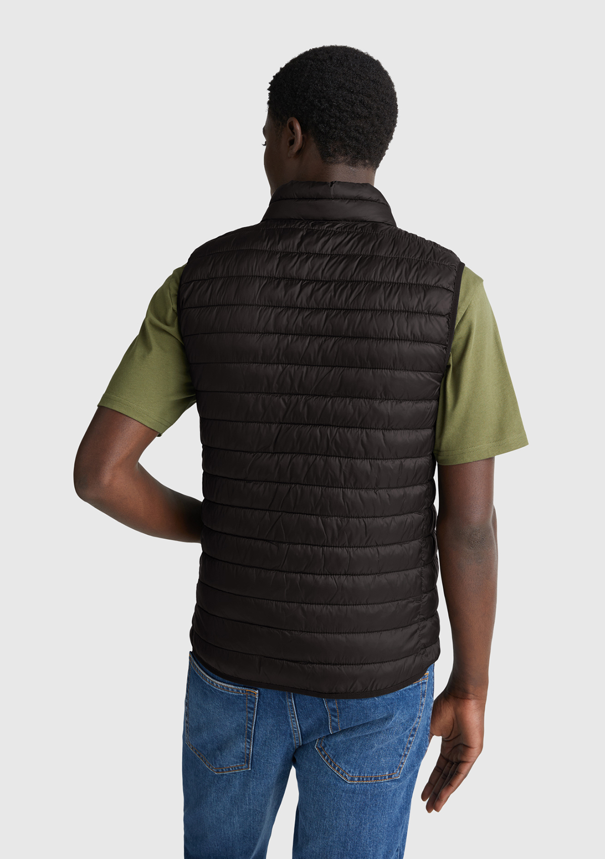 United Colors Of Benetton Erkek Siyah Polyester Dolgulu Regular Fit Yelek görsel 3