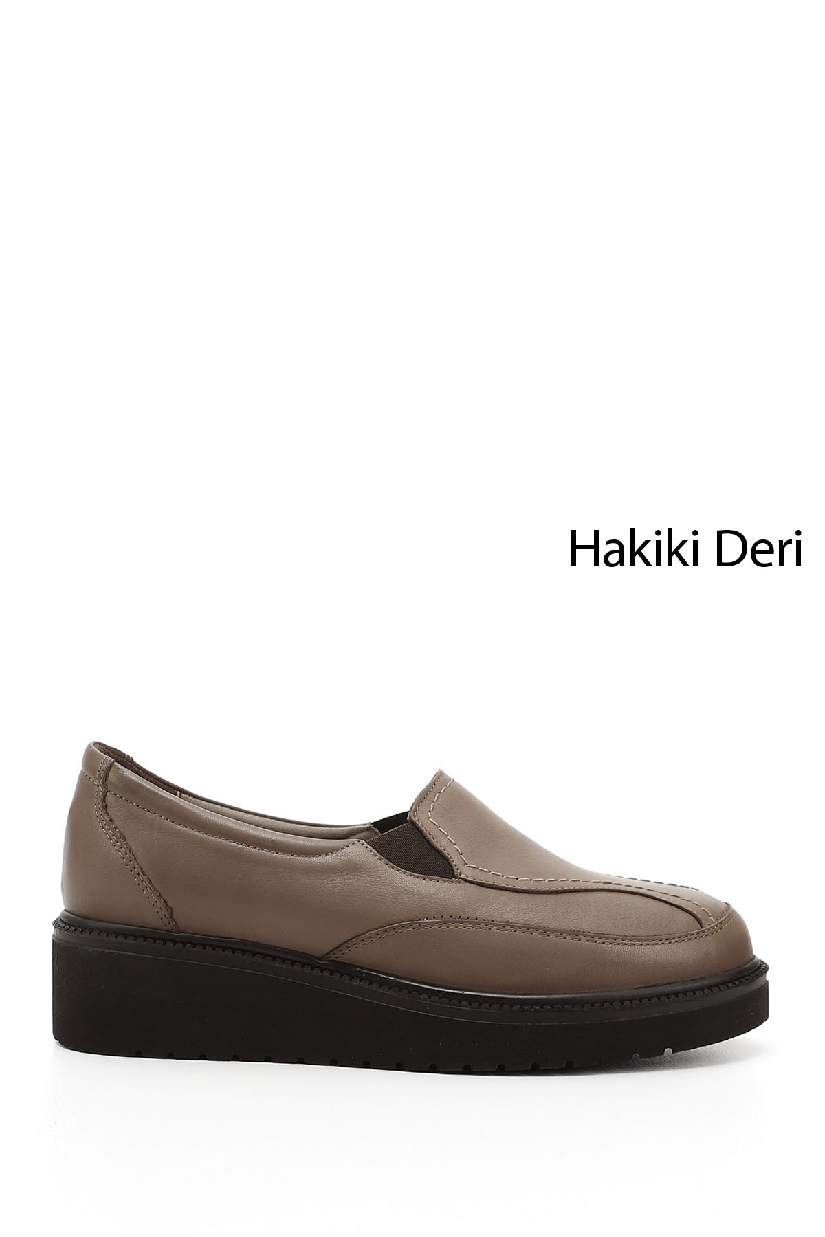 GÖNDERİ(R) Kadın KOYU VİZON Dolgu Taban Hakiki Deri Ayakkabı