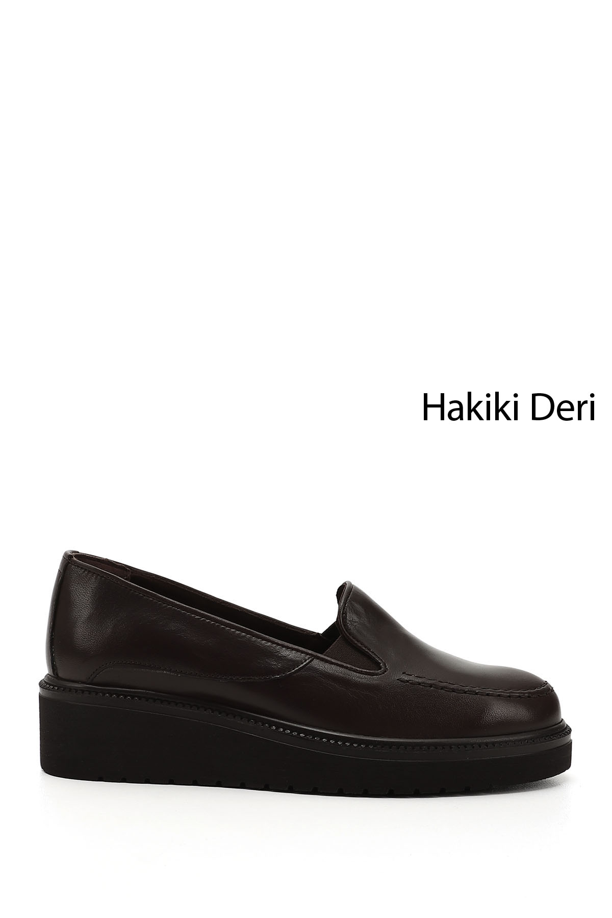 GÖNDERİ(R) Kadın TÜTÜN KAHVE Dolgu Taban Hakiki Deri Ayakkabı
