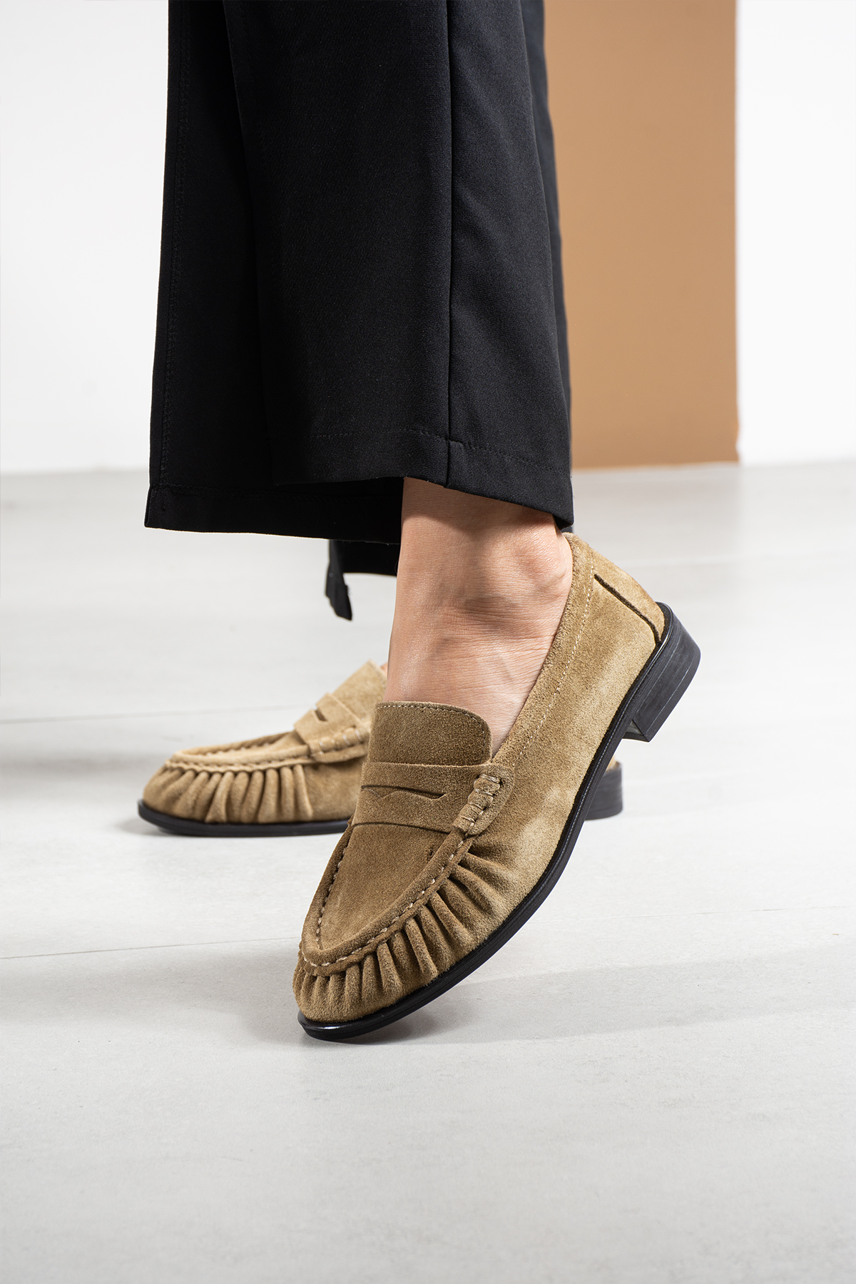 DUXAL SHOES Abelia Kadın Hakiki Süet Deri Loafer Ayakkabı görsel 3