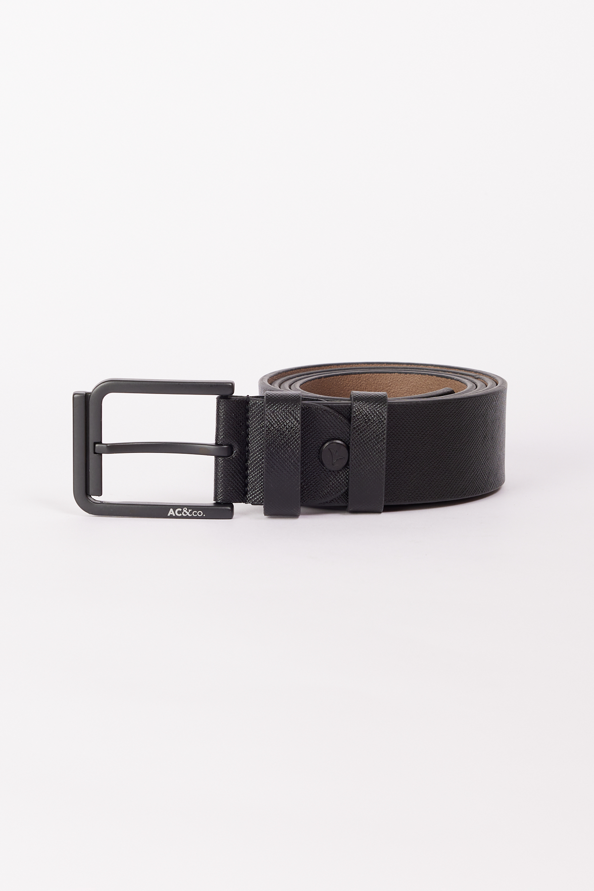 AC&Co / Altınyıldız Classics Erkek SIYAH PRADA Casual Suni Deri Kemer