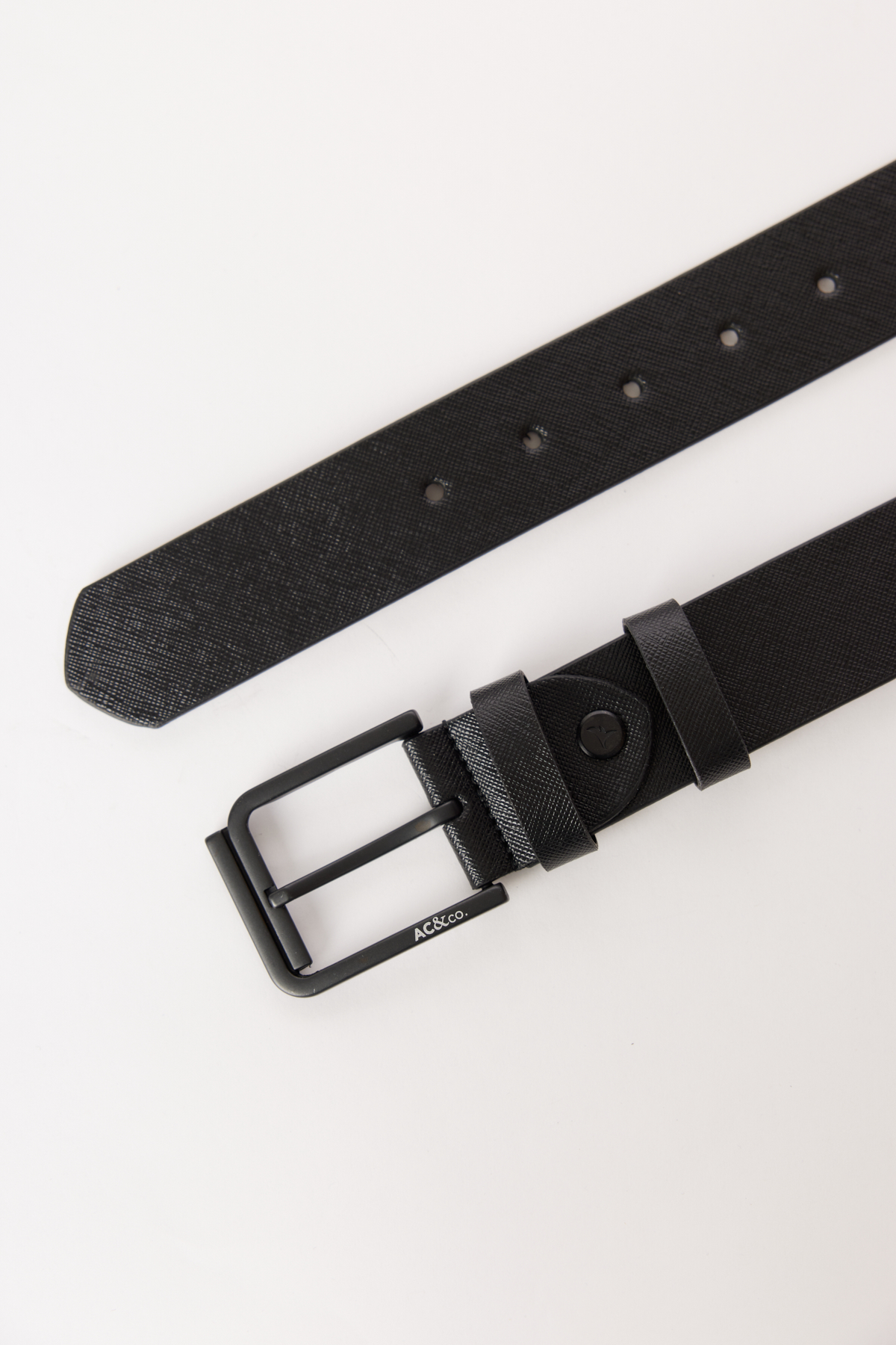 AC&Co / Altınyıldız Classics Erkek SIYAH PRADA Casual Suni Deri Kemer görsel 2
