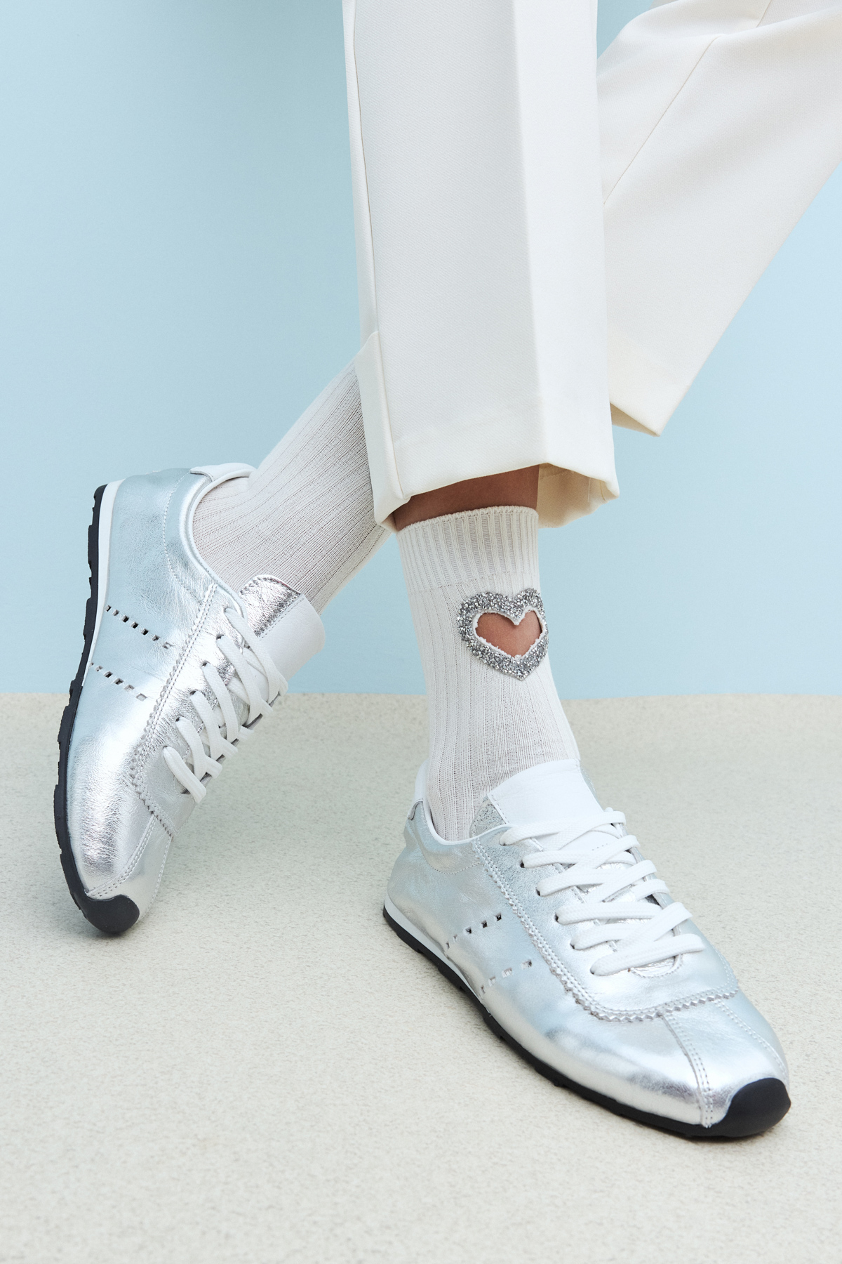 Ziya Ayakkabı Kadın Hakiki Deri Sneaker 1511035Z6300 Gümüş görsel 6