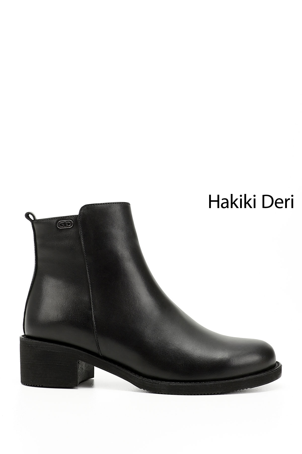 GÖNDERİ(R) Kadın ZÜMRÜT-SİYAH Fermuarlı Kalın Topuklu Hakiki Deri Bot