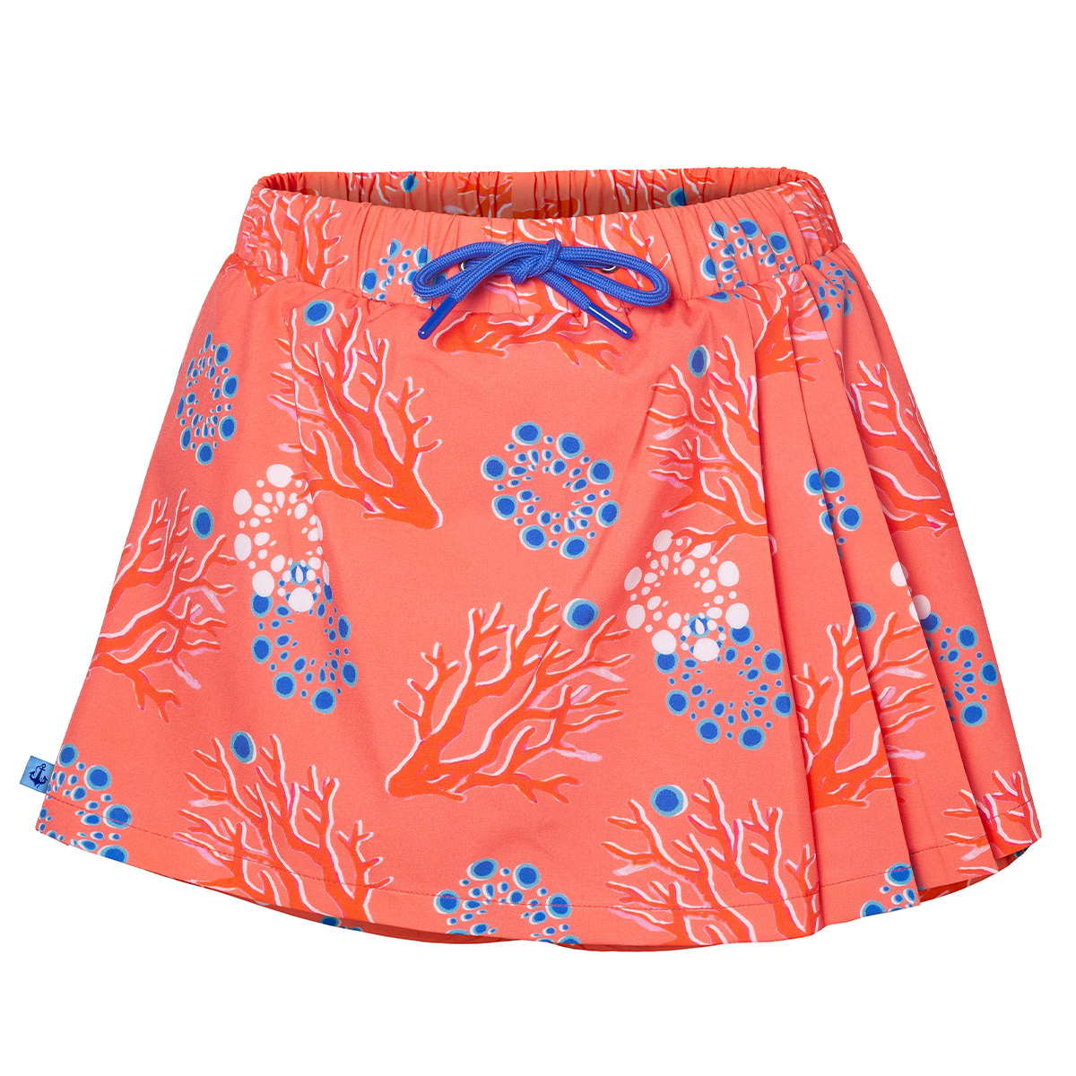 Anemoss Mercan Kadın Şort Etek, Lastikli Bel, Bağcıklı, Pembe Desenli Yazlık Skort