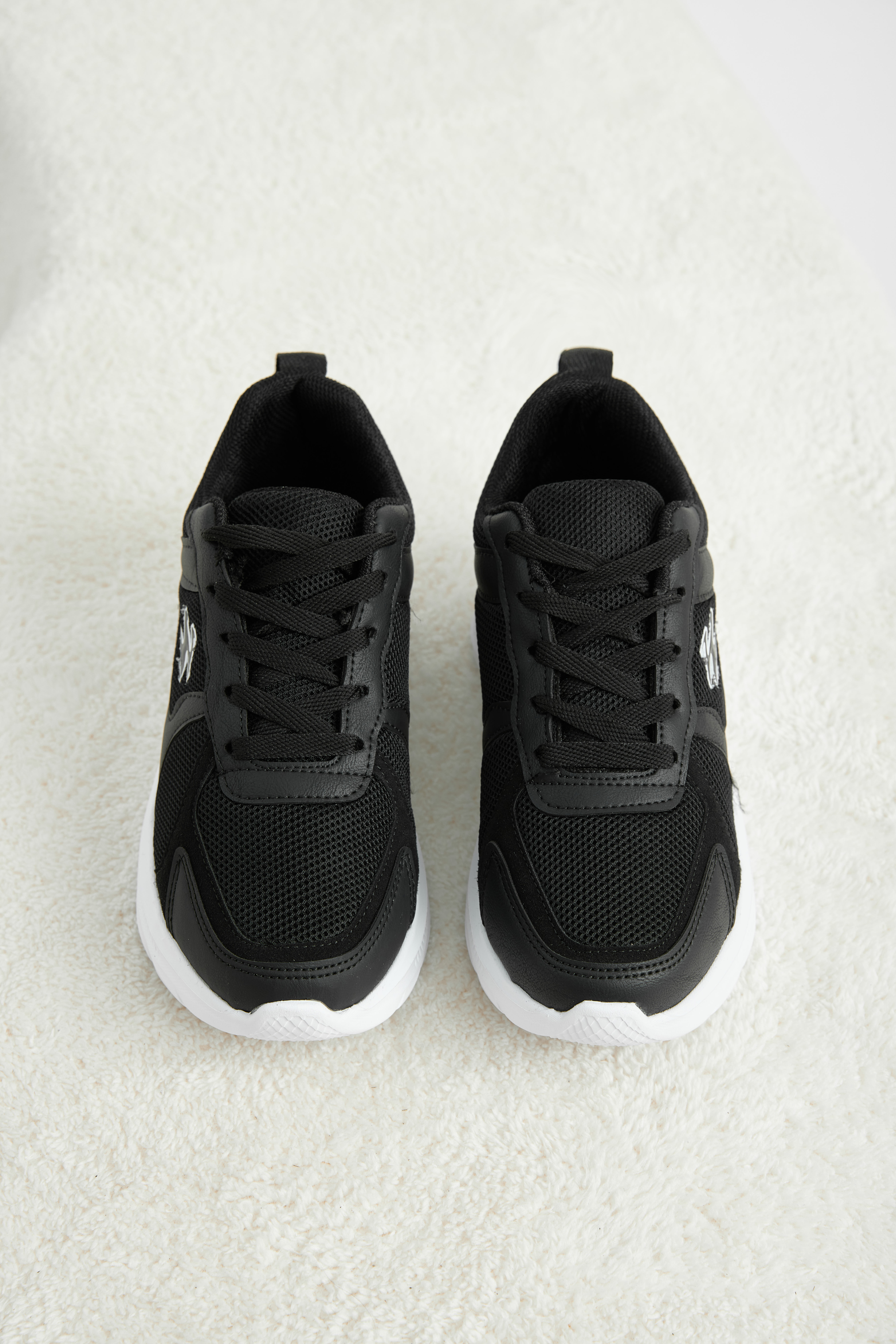 TONNY BLACK Kadın Siyah Beyaz Rahat Kalıp Faylon Tabanlı Sneaker görsel 2