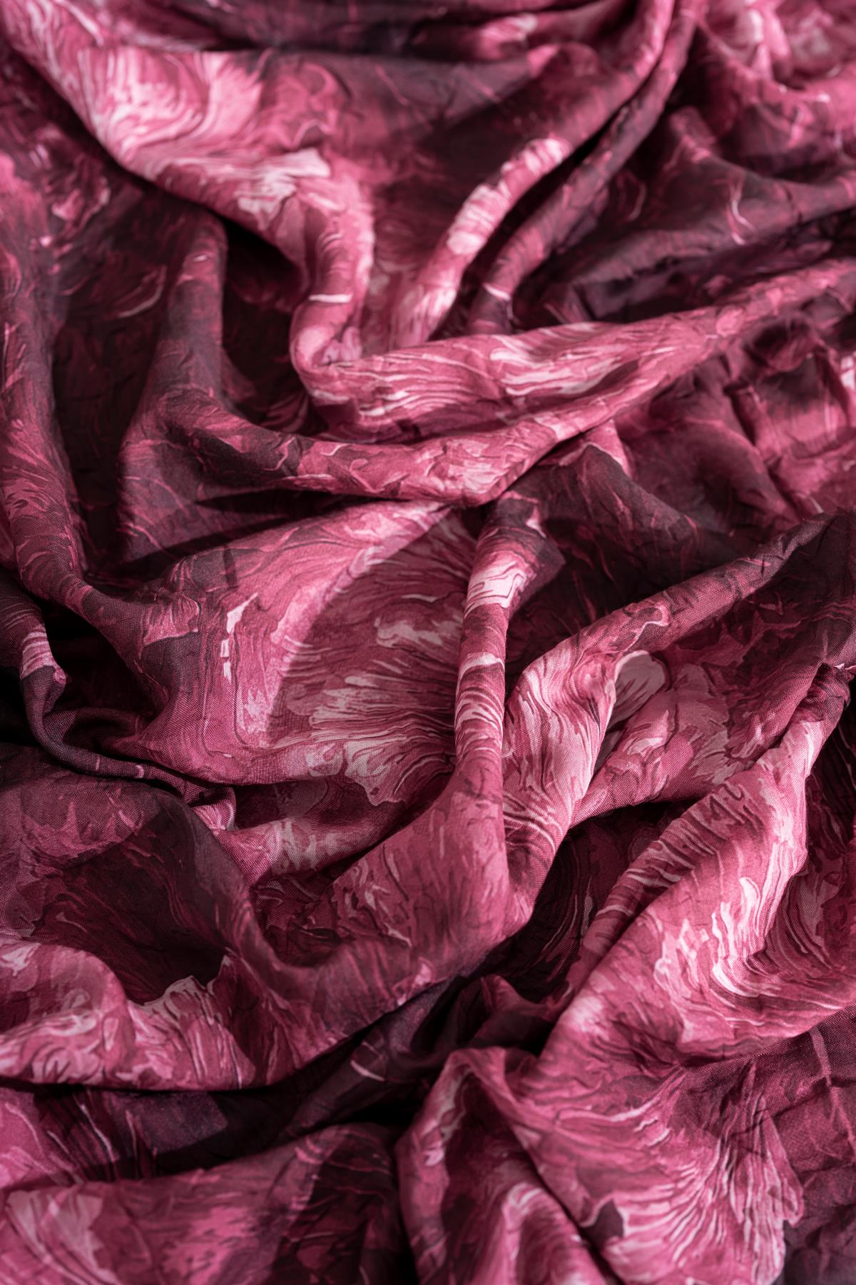 Jawel Desenli Kırışık Dokulu Bloom Soft Şal görsel 6
