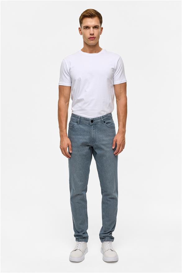 Süvari Gri Slim Denim Jean Pantolon