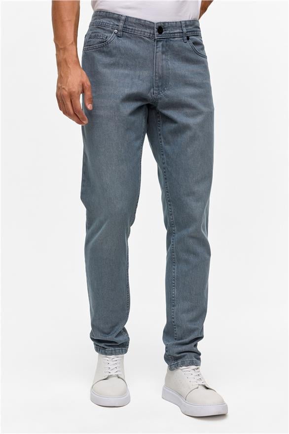 Süvari Gri Slim Denim Jean Pantolon görsel 2
