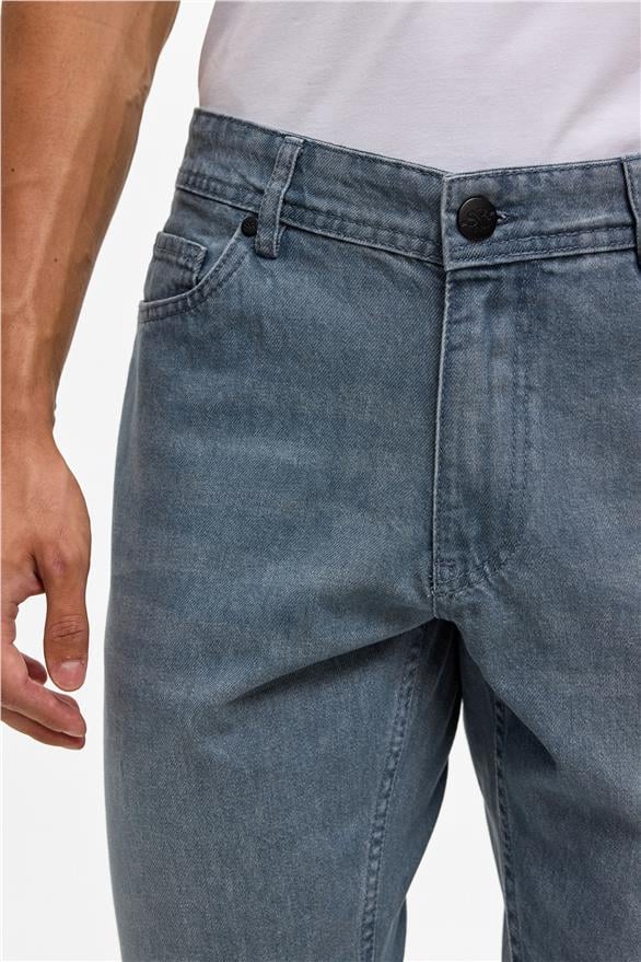 Süvari Gri Slim Denim Jean Pantolon görsel 4