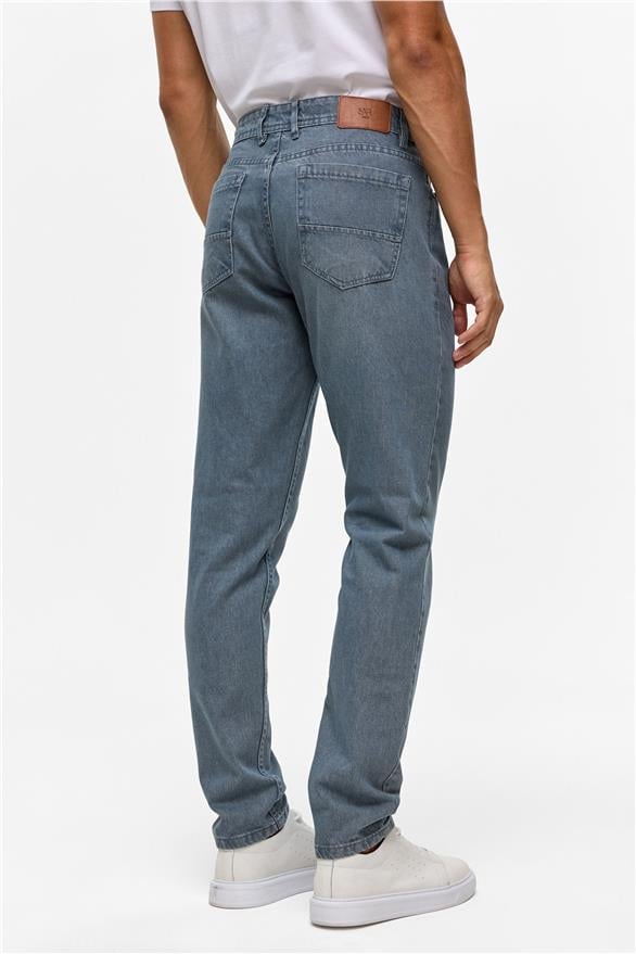 Süvari Gri Slim Denim Jean Pantolon görsel 5