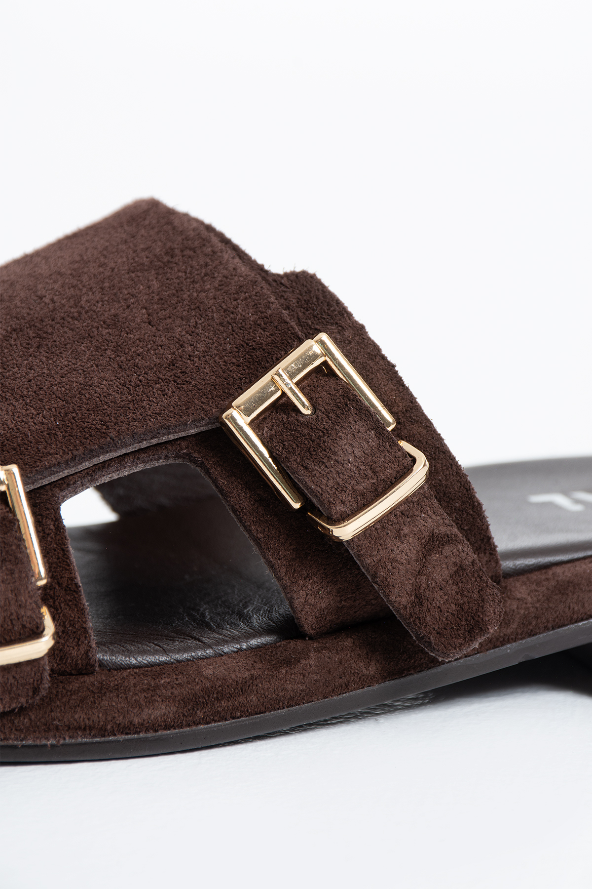 DUXAL SHOES Leomaris Hakiki Deri Yumuşak Tabanlı Çift Tokalı Günlük Terlik - Sandalet görsel 5