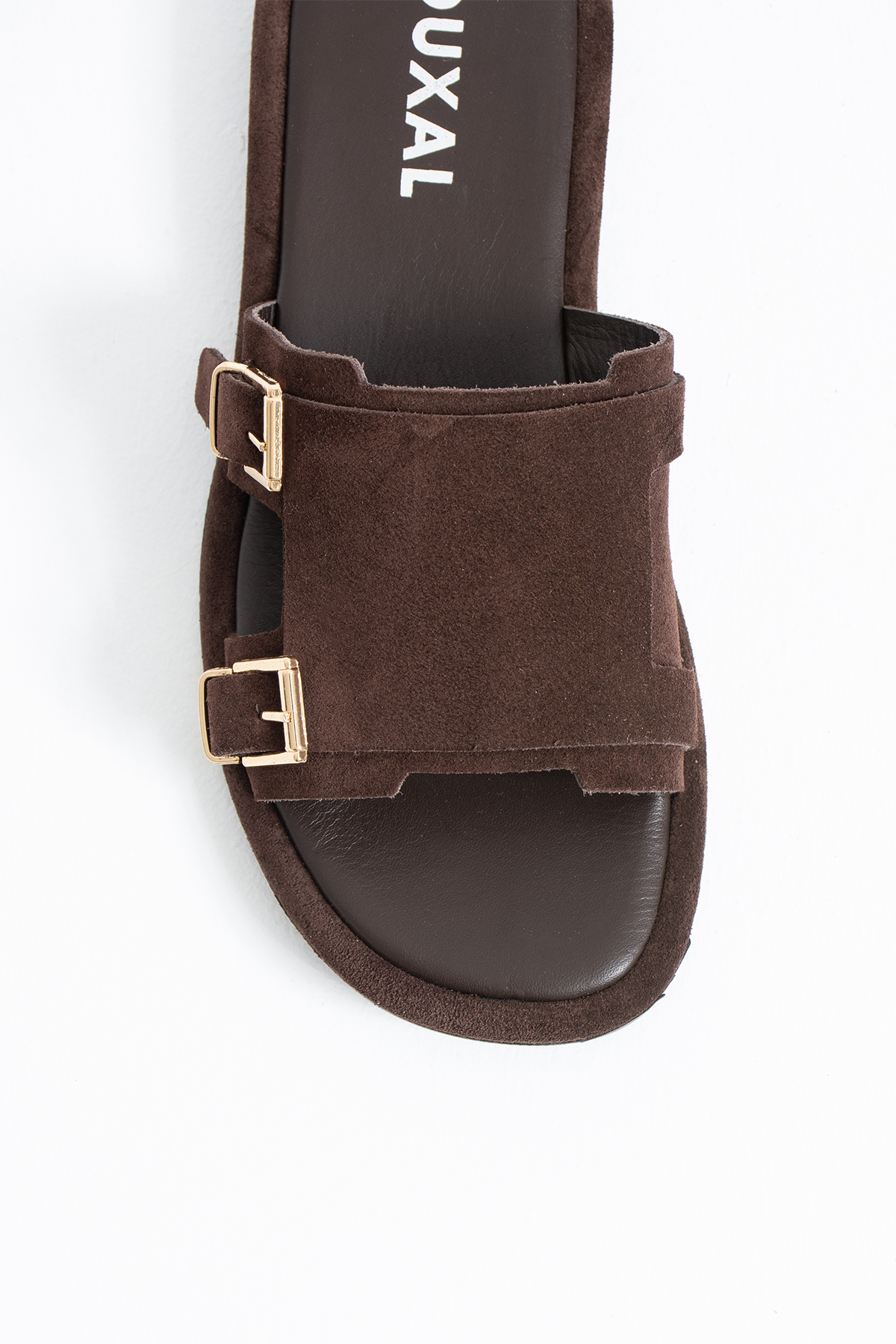 DUXAL SHOES Leomaris Hakiki Deri Yumuşak Tabanlı Çift Tokalı Günlük Terlik - Sandalet görsel 6