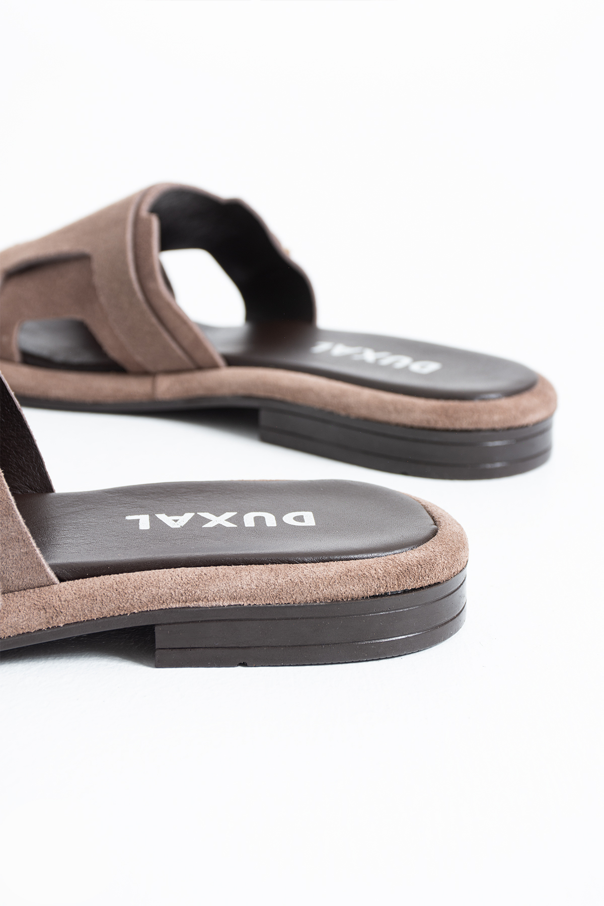 DUXAL SHOES Leomaris Hakiki Deri Yumuşak Tabanlı Çift Tokalı Günlük Terlik - Sandalet görsel 4