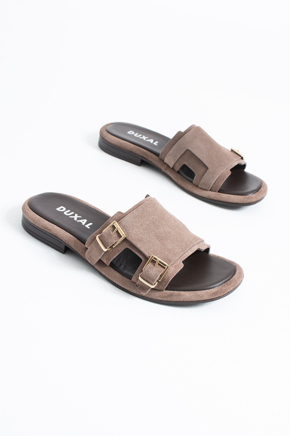 DUXAL SHOES Leomaris Hakiki Deri Yumuşak Tabanlı Çift Tokalı Günlük Terlik - Sandalet görsel 7