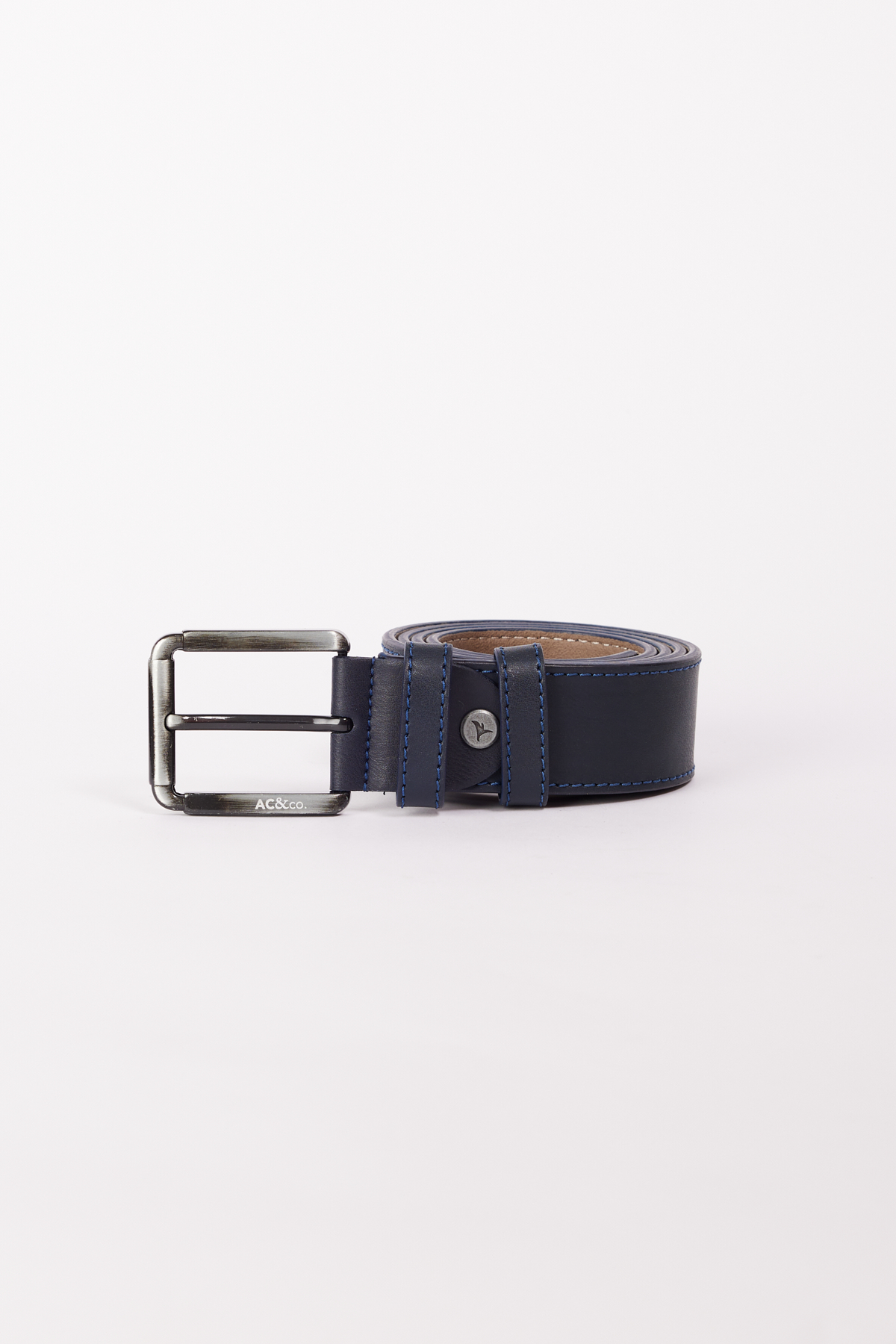 AC&Co / Altınyıldız Classics Erkek Lacivert Casual Suni Deri Kemer