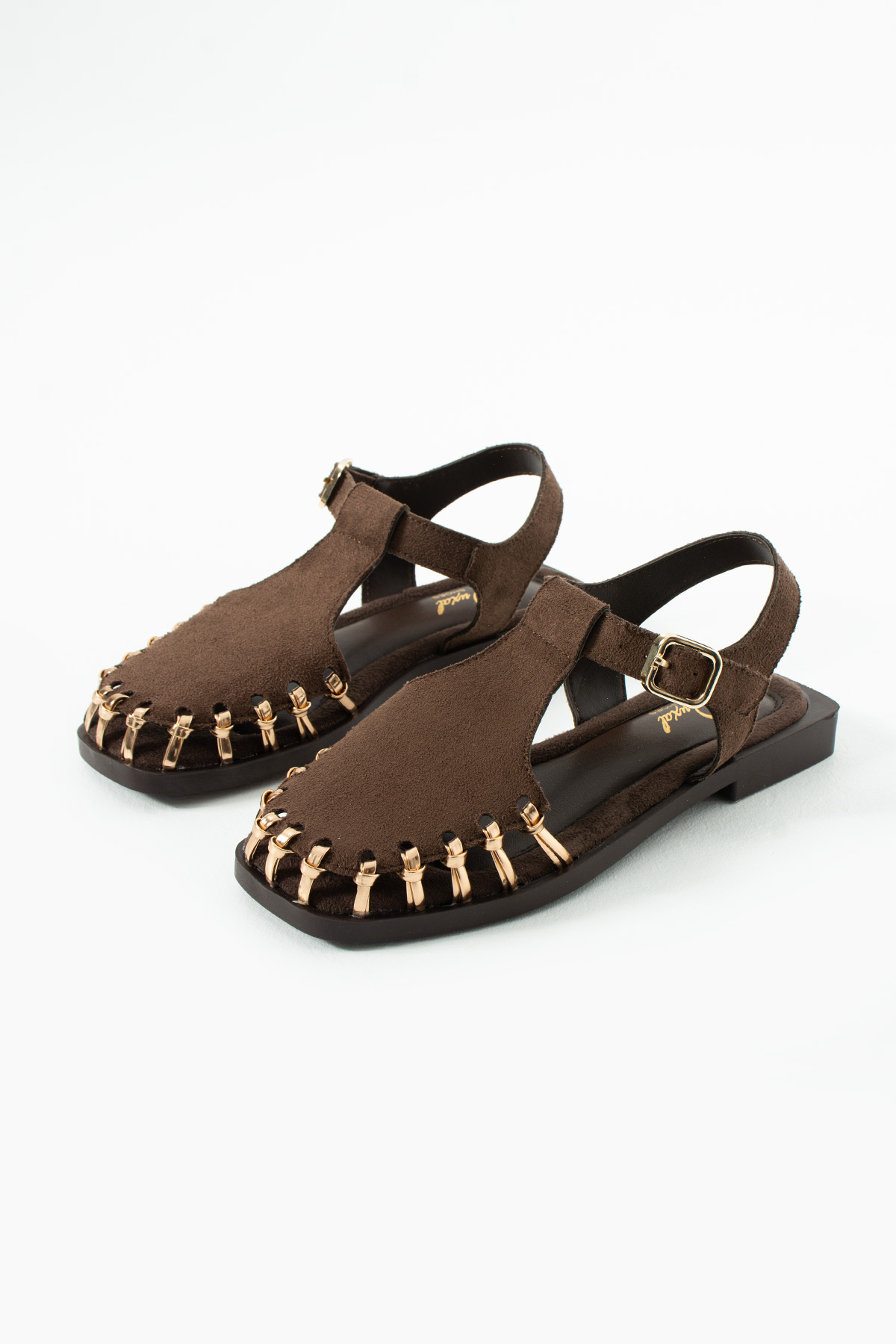 DUXAL SHOES Debra Kadın Süet Örgü Tasarım Kafesli Sandalet