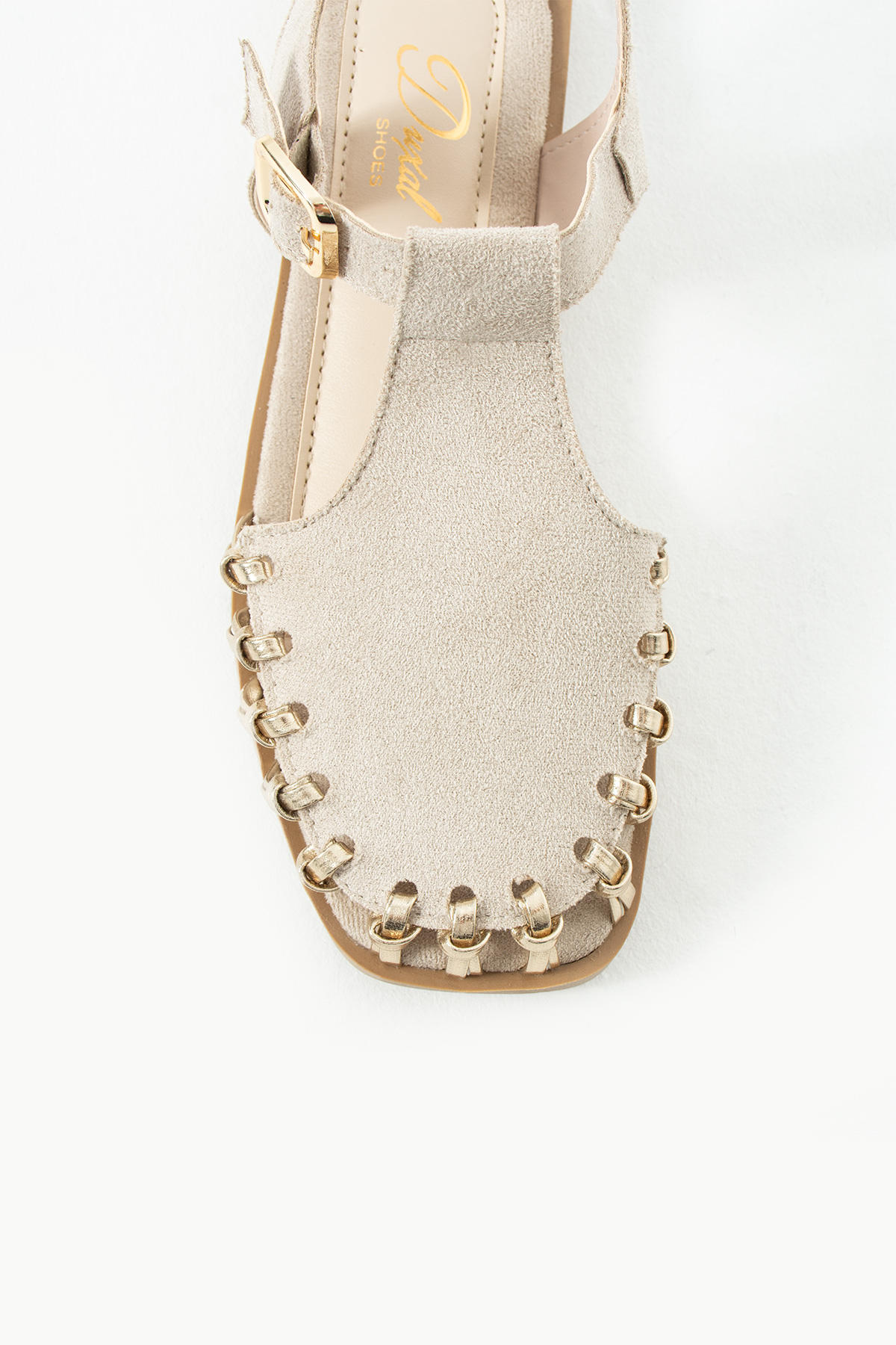 DUXAL SHOES Debra Kadın Süet Örgü Tasarım Kafesli Sandalet görsel 3