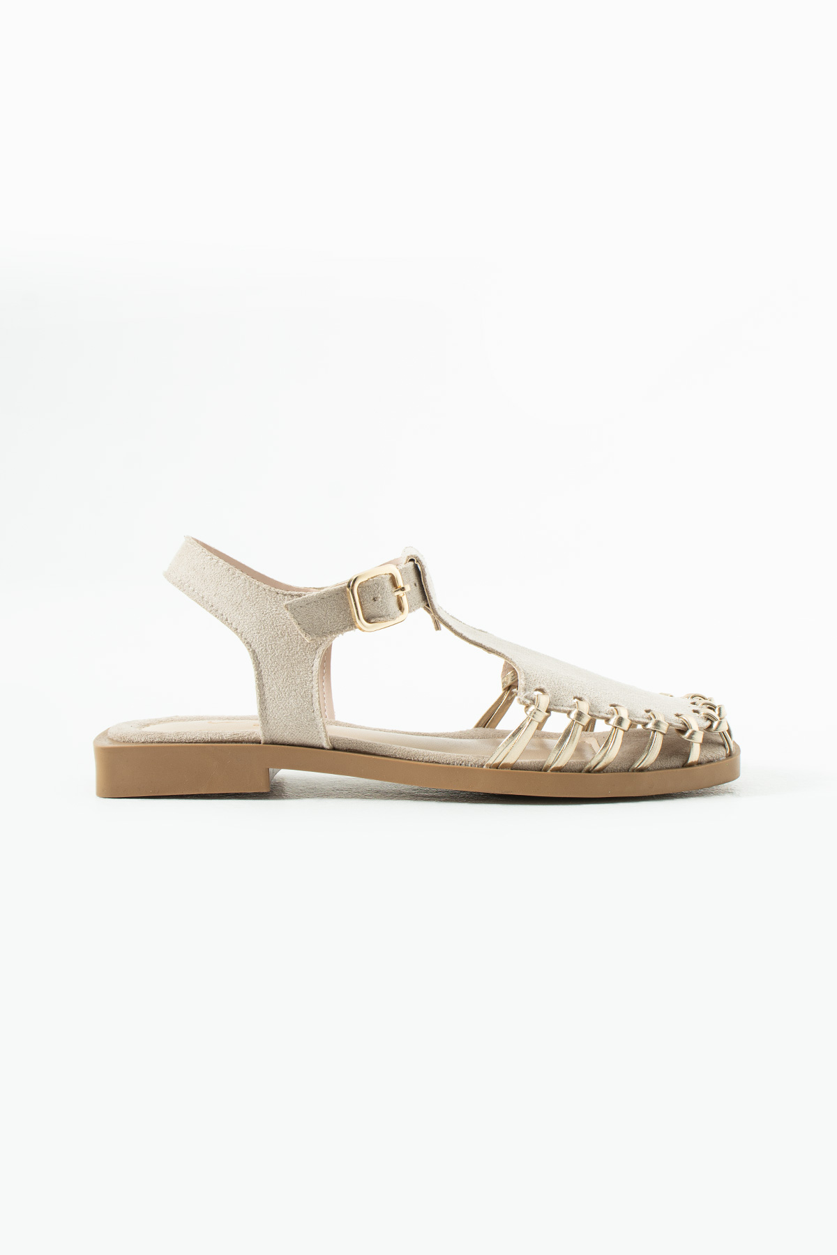 DUXAL SHOES Debra Kadın Süet Örgü Tasarım Kafesli Sandalet görsel 4