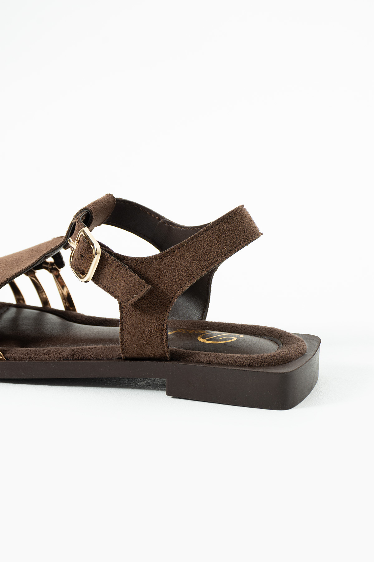 DUXAL SHOES Debra Kadın Süet Örgü Tasarım Kafesli Sandalet görsel 2