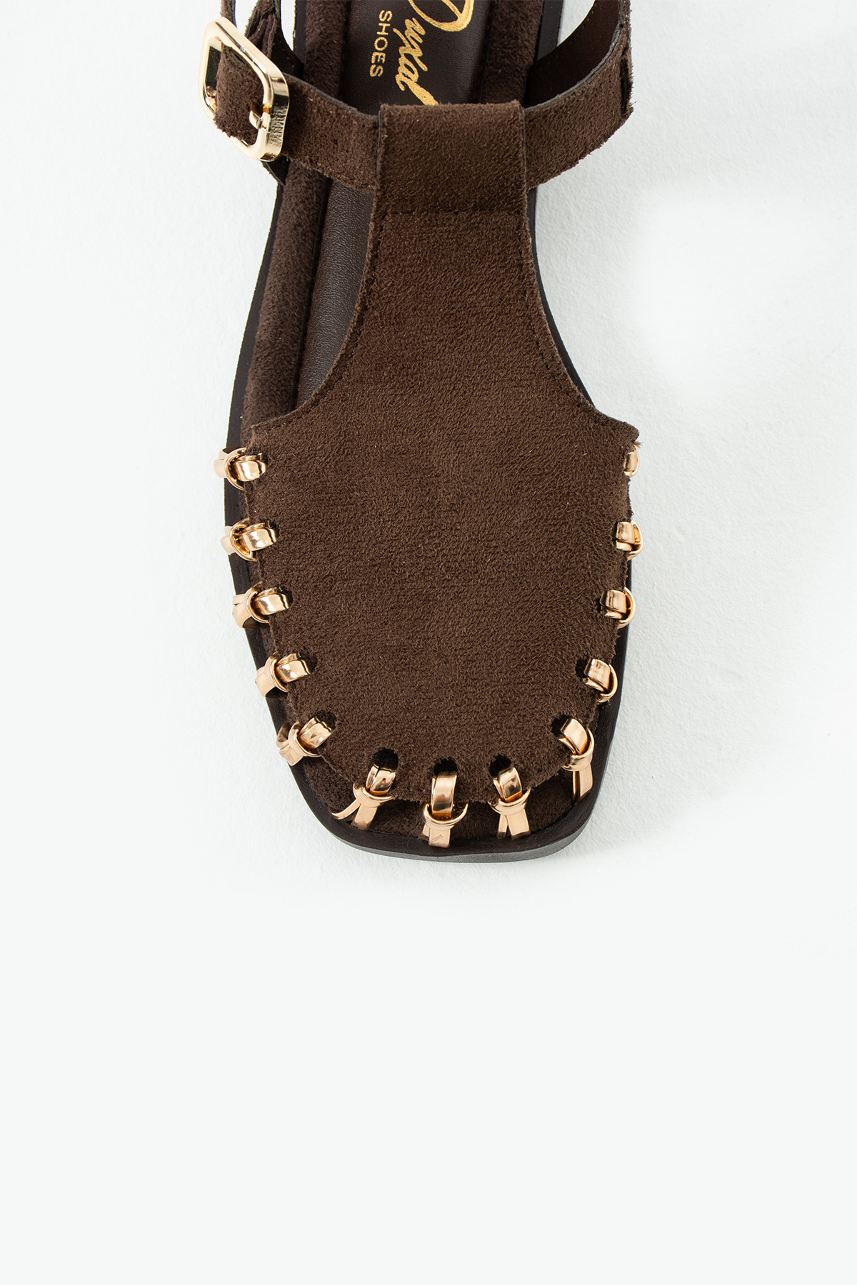 DUXAL SHOES Debra Kadın Süet Örgü Tasarım Kafesli Sandalet görsel 3