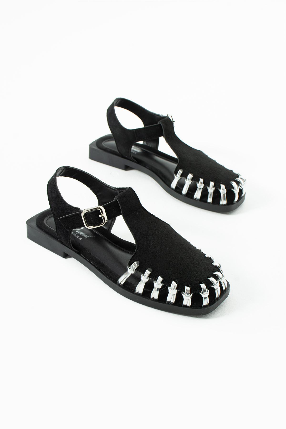 DUXAL SHOES Debra Kadın Süet Örgü Tasarım Kafesli Sandalet