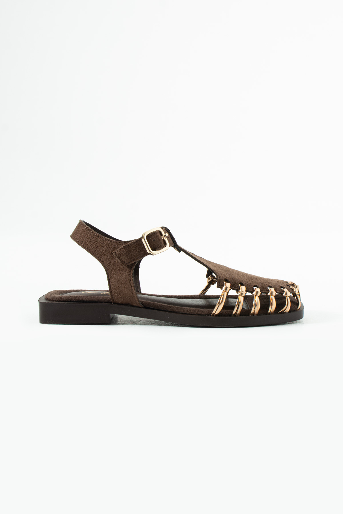 DUXAL SHOES Debra Kadın Süet Örgü Tasarım Kafesli Sandalet görsel 4